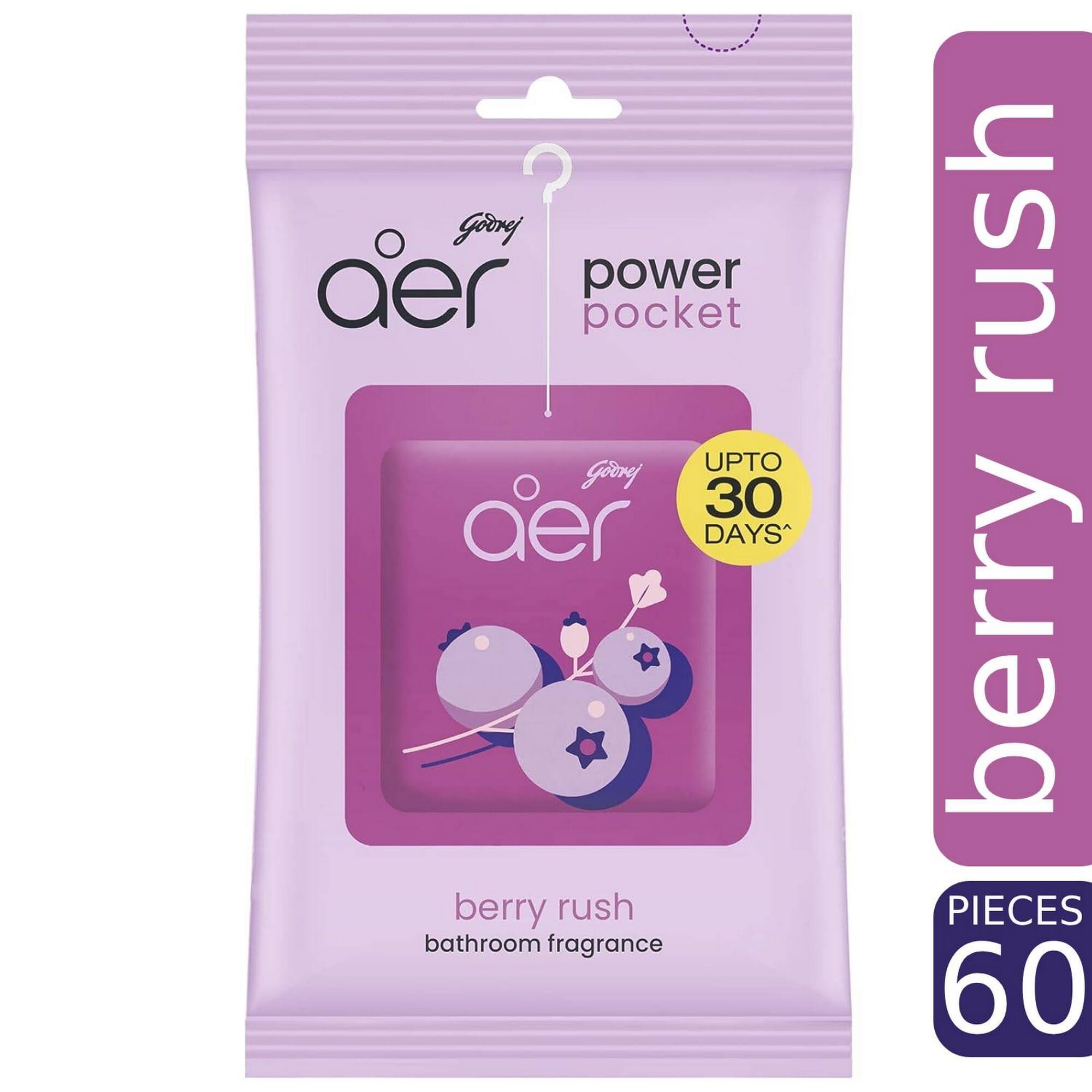 Pack of 6, Aer Power Pocket - Berry Rush | Bathroom Fragrance