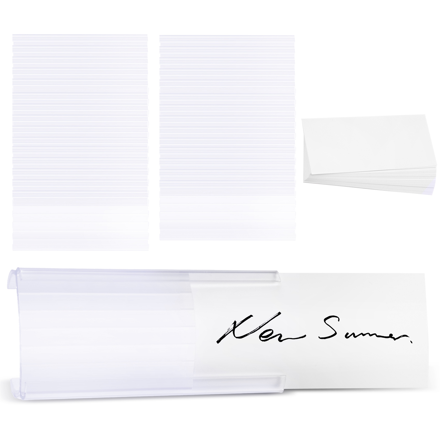 Wire Rrack Label Stands Wire Shelf Label Holders, 30 Pack Plastic Wire Shelf Label Clips with ...