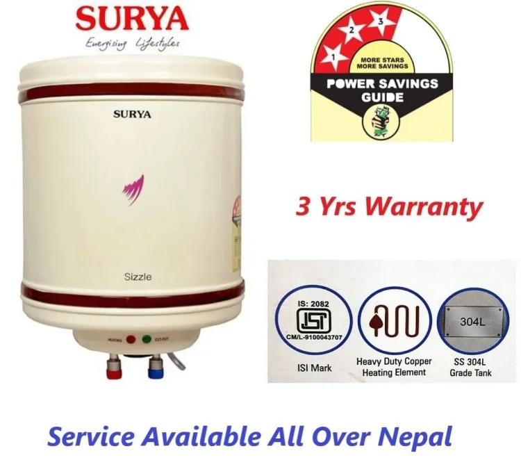 Surya Sizzle 15 Liter electric geyser (water heater)