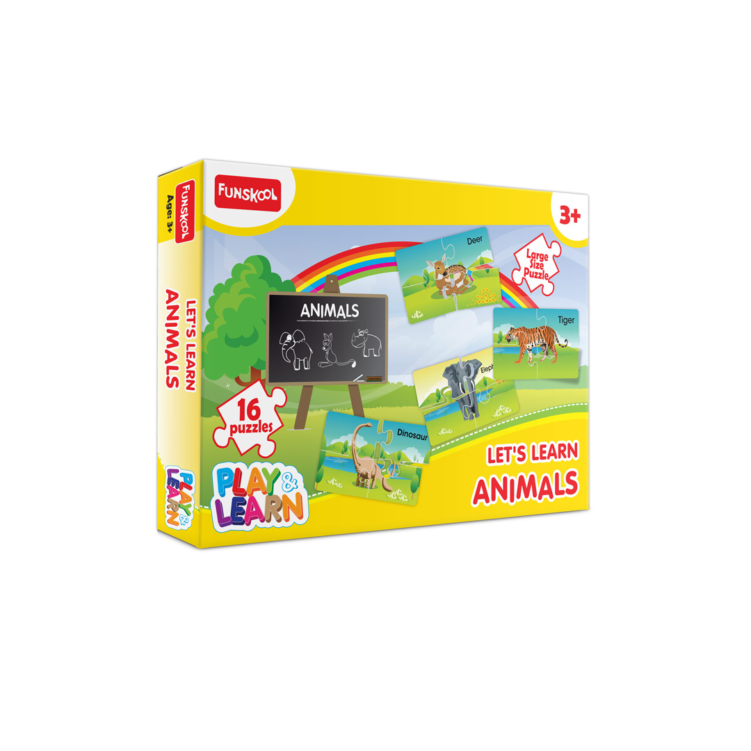 Funskool Play Learn-Animals,Educational,16 Pieces,Puzzle,for