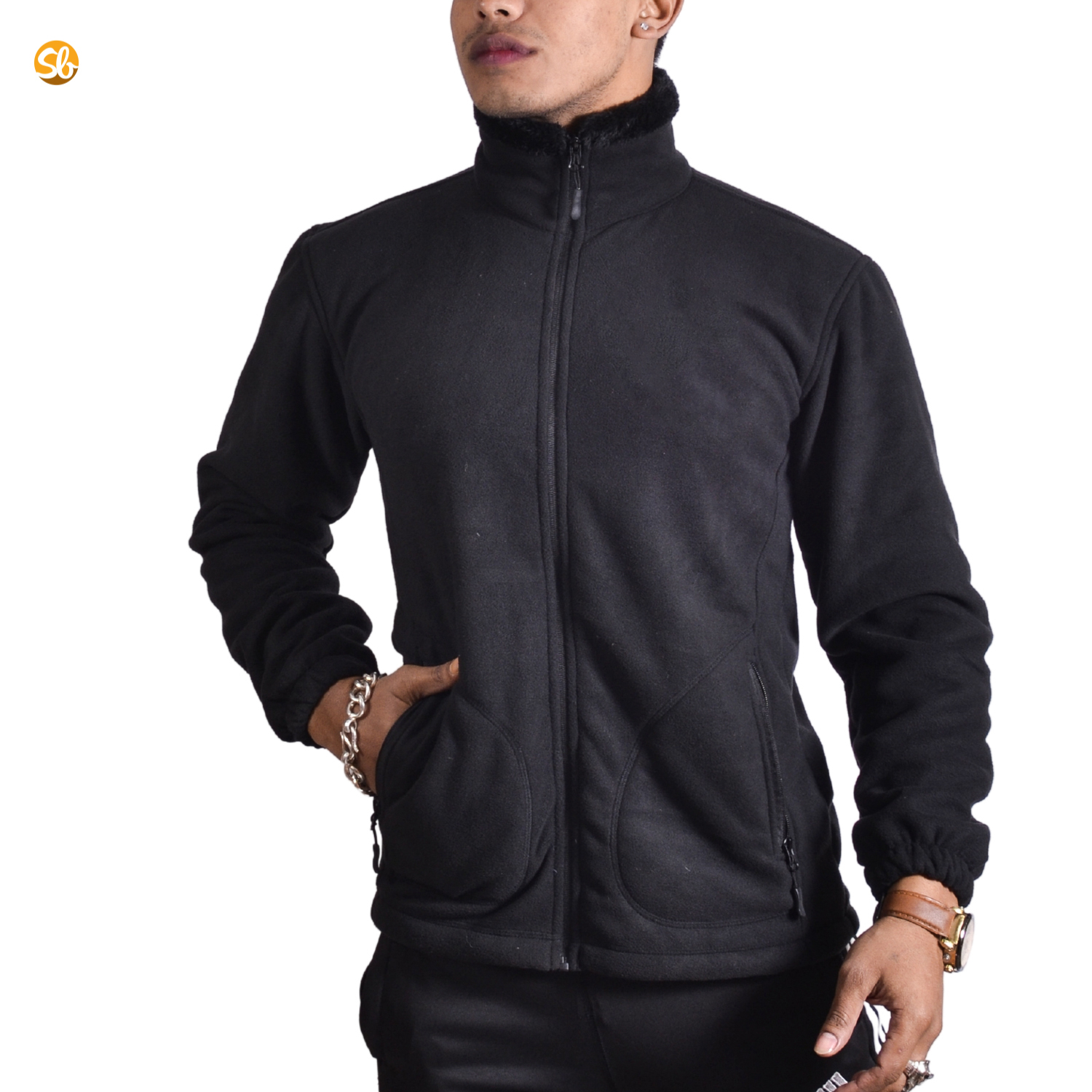 mens furry fleece jacket