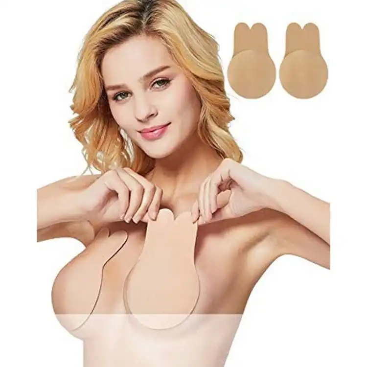 Women's Stick-on Bra Nipples Covers Strapless Push Up/Breast Lift Adhesive Tape  Boob Tape for A-E Cups With 5 Pair Petal Nipple Cover Set for women price  in UAE,  UAE