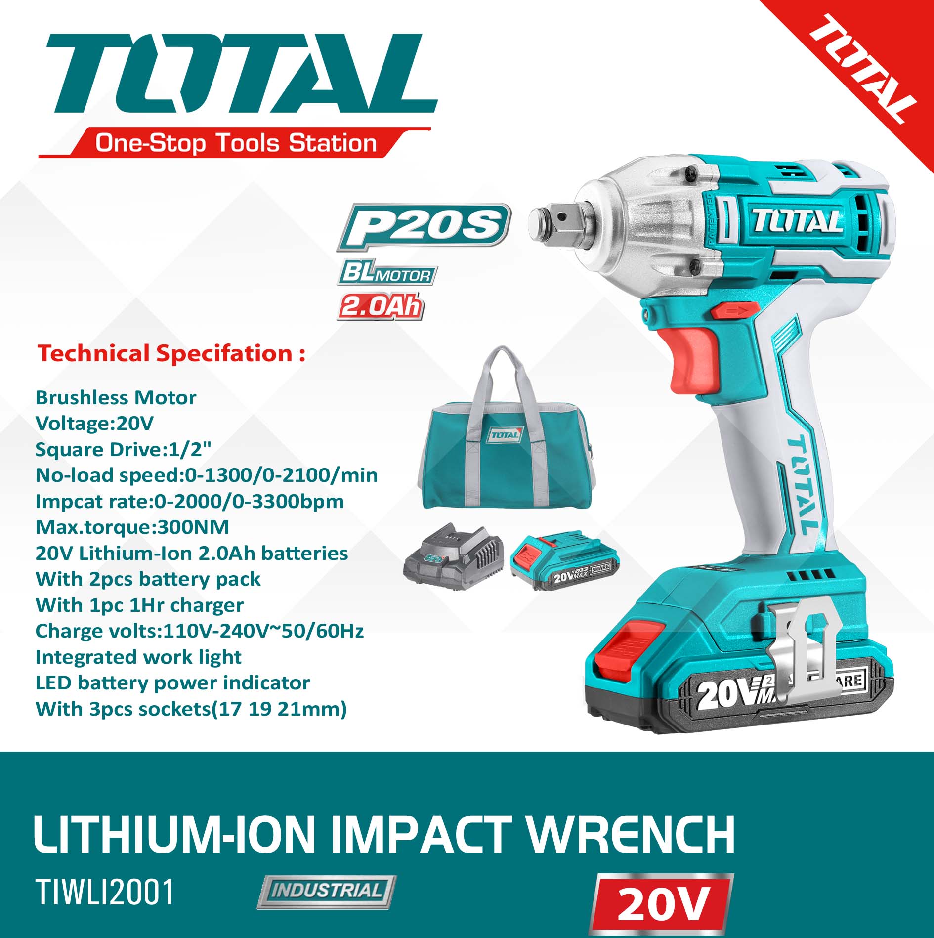 Total cordless impact wrench sale