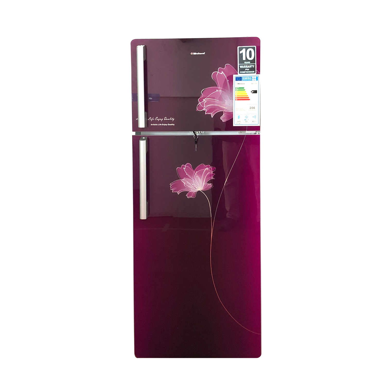 Belaco Double Door Refrigerator 215L Purple with flower (EBCD-215 ...