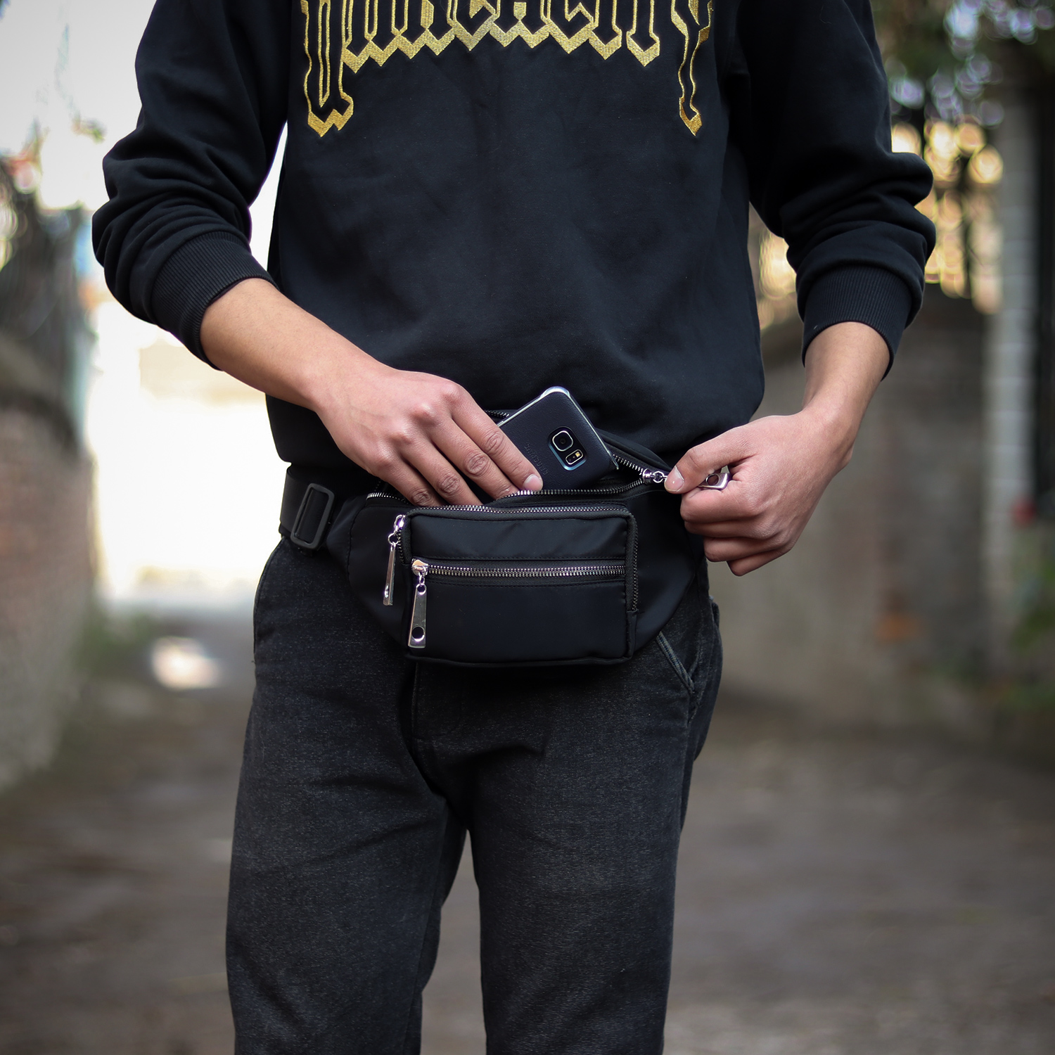 heart choice WAIST BAG BLACK WAIST BAG KAMAR POUCH - BLACK POUCH BLACK -  Price in India | Flipkart.com