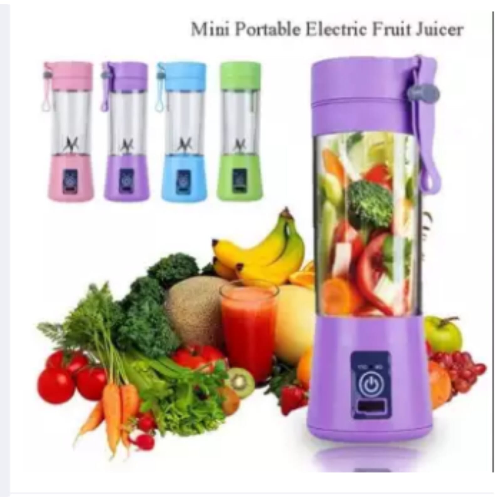 380ml 4 Blades USB Rechargeable Portable Electric Fruit Juicer Smoothie Blender
