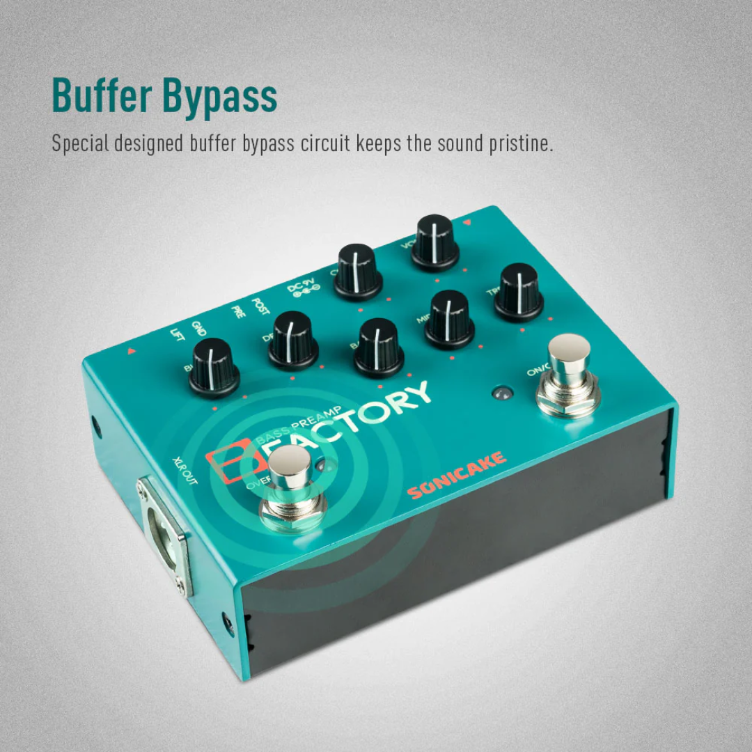Sonicake B Factory Bass DI - Analog Preamp, comp and Overdrive - 2