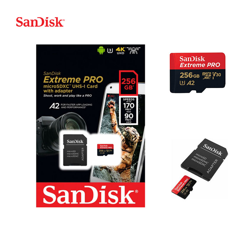 SanDisk Extreme Pro A2 microSDXC™ UHS-I 256GB Card With Adapter U3 V30  SDSQXCZ-256G-GN6MN: Buy Online at Best Prices in Nepal | Daraz.com.np