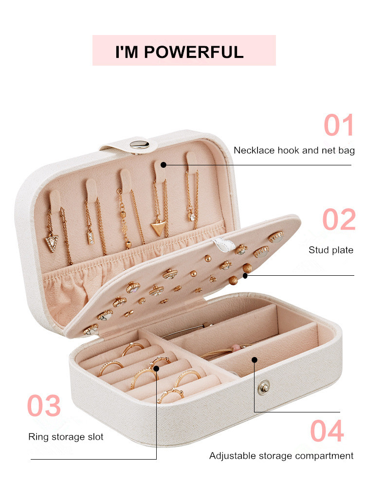 Casegrace Mini Travel Jewelry Box For Women Portable Storage