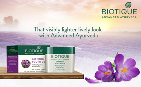 biotique bio saffron youth dew visibly ageless moisturizer