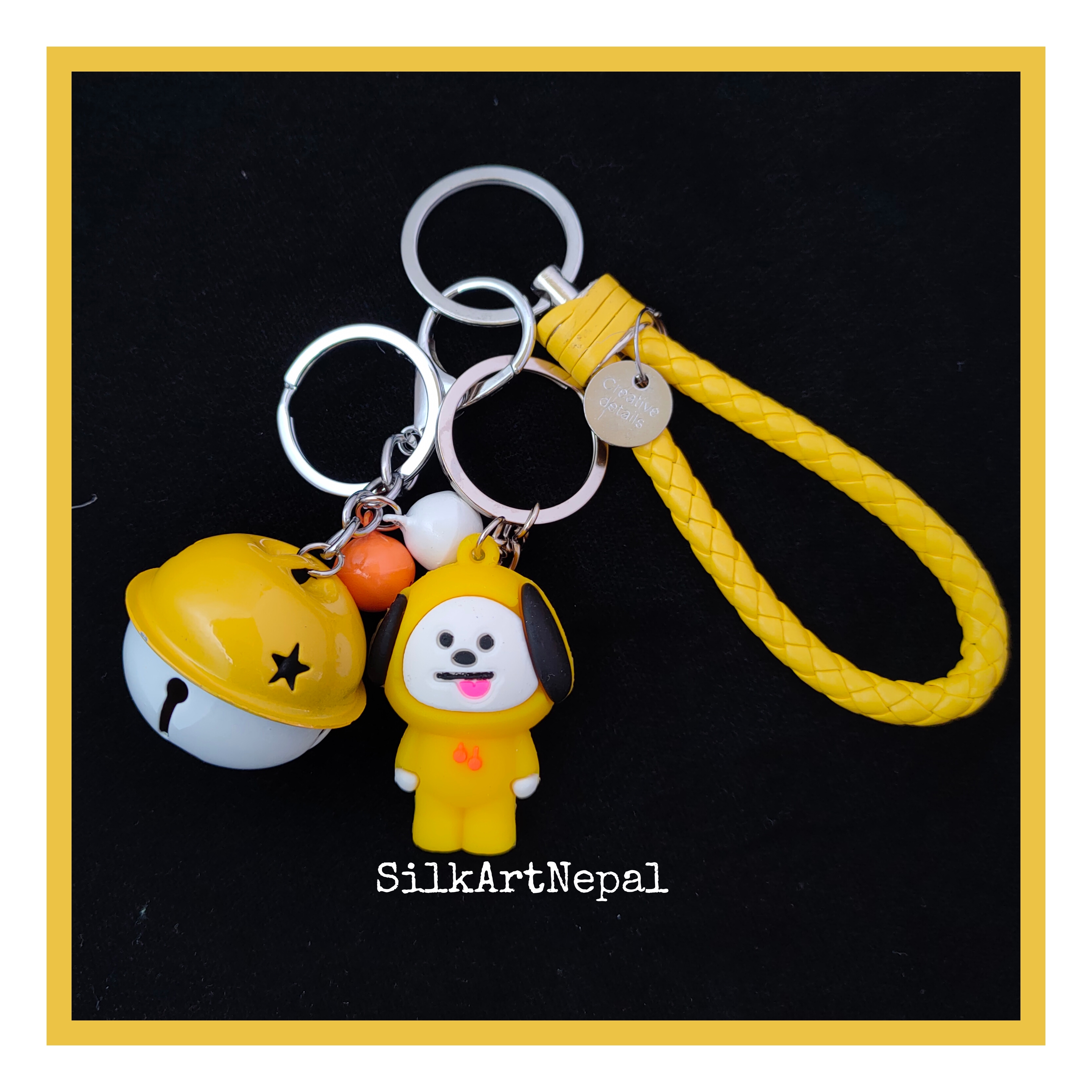 Silk Art BTS Bt21 CHIMMY Key Chain Key Ring Kpop Bangtan Boys Character Handbag Accessories Gift