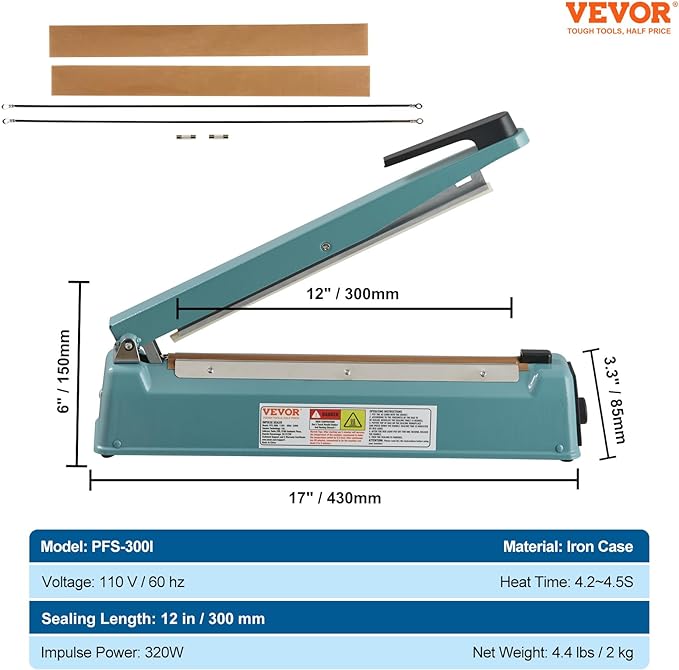 Ibico Impulse Sealer Machine PFS 300mm (12 Inch) Iron Body – 8 ...