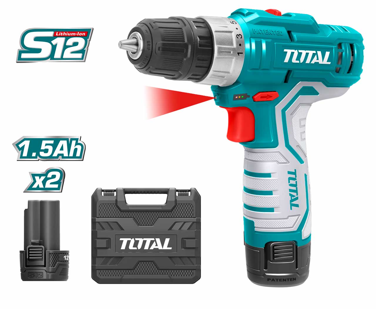 Total lithuim ion cordless drill with 2pcs battery Daraz .np