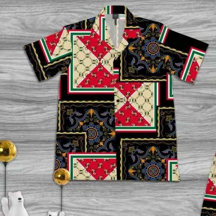 Navy Blue Cotton Printed Shirt For Men-2400