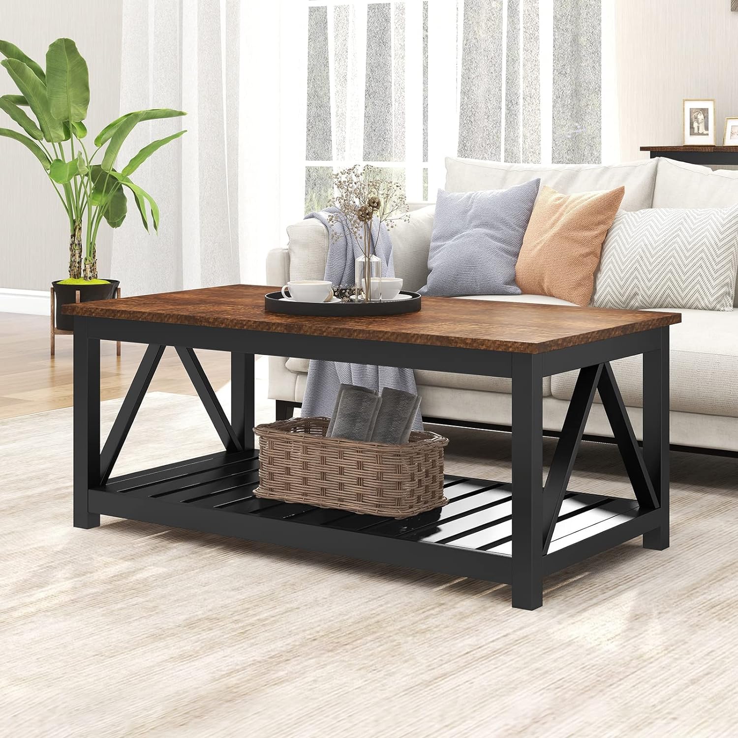 Kamakhya decor Coffee Table, Rustic Vintage Living Room Table with