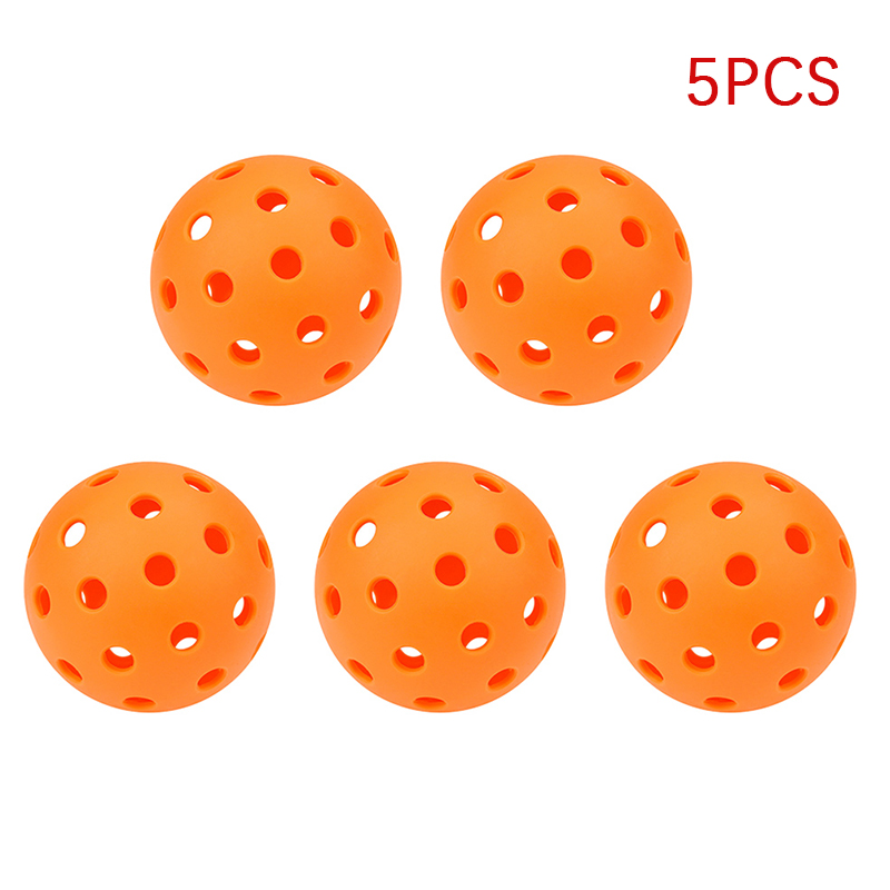 Lot De 5 Balles De Pickleball 40 Trous – Usage Intérieur Et Extérieur – Entraînement – Sans Marque