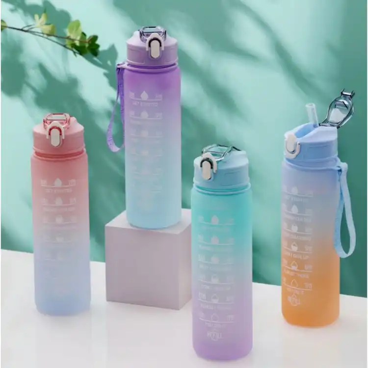 3 Pack Motivational Water Bottle 2l With Straw With Times To Drink,  Leakproof Bpa & Toxic Free, Perfect For Office, School, Gym , Workout