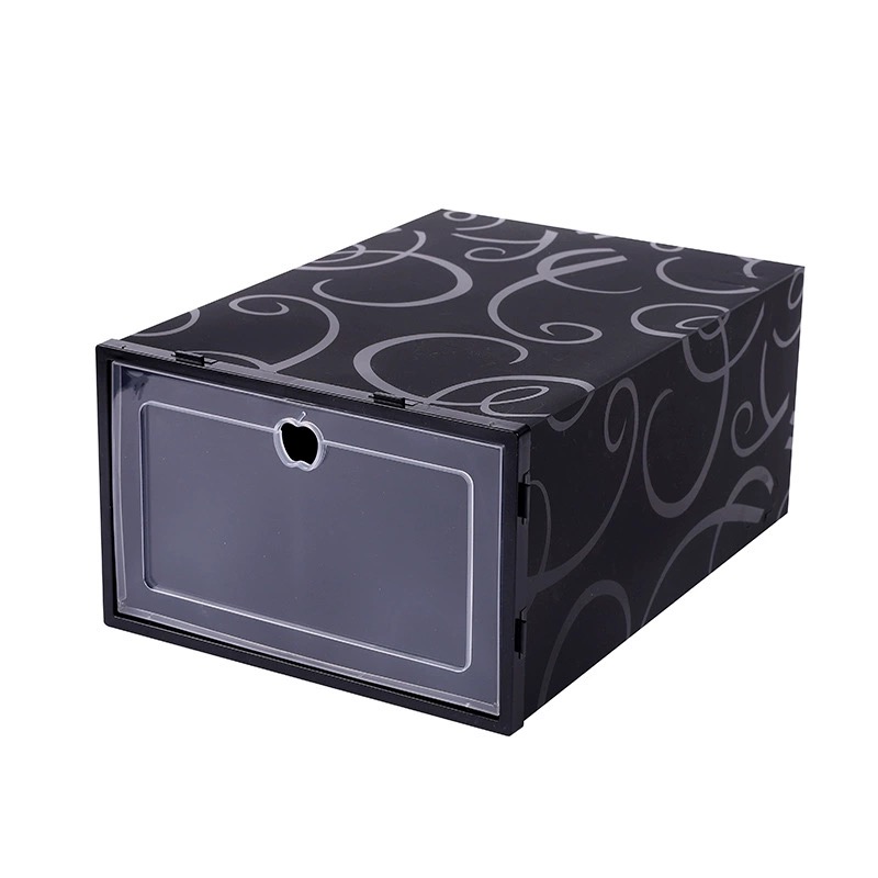 6Pcs Plastic Shoe Box Stackable Foldable Shoe Organizer