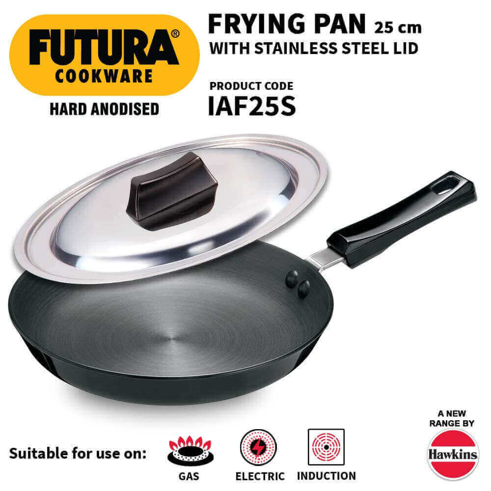 Home & Garden Hawkins Futura Cookware Hard Anodized Fry Pan Work on Gas Induction 25 cm TE6272469