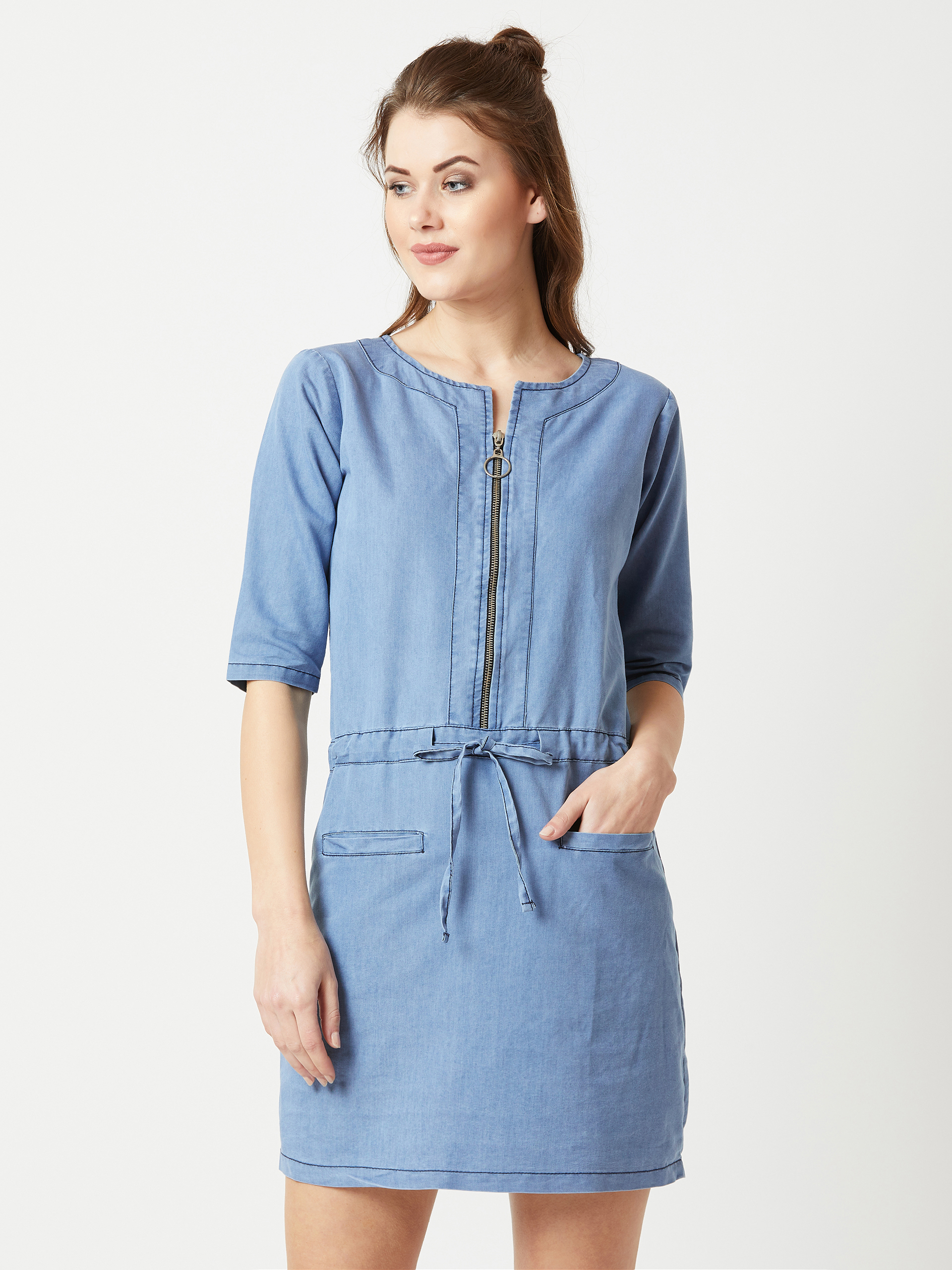 Blue One Piece Summer Dress For Women 
