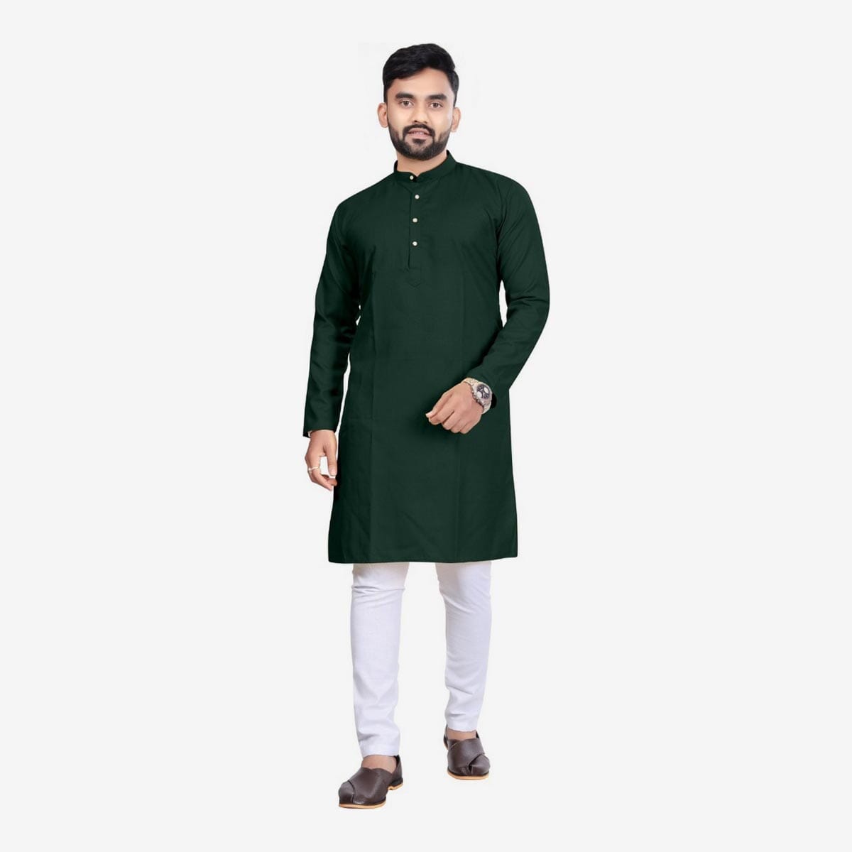 Green Solid Pure Cotton Kurta Pajama Set For Men Daraz .np