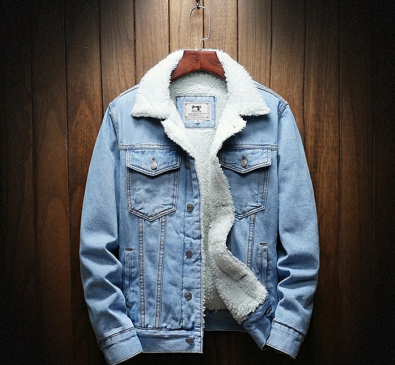 fur blue jean jacket