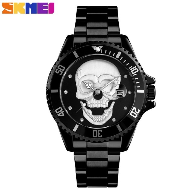 Skmei best sale skull watch