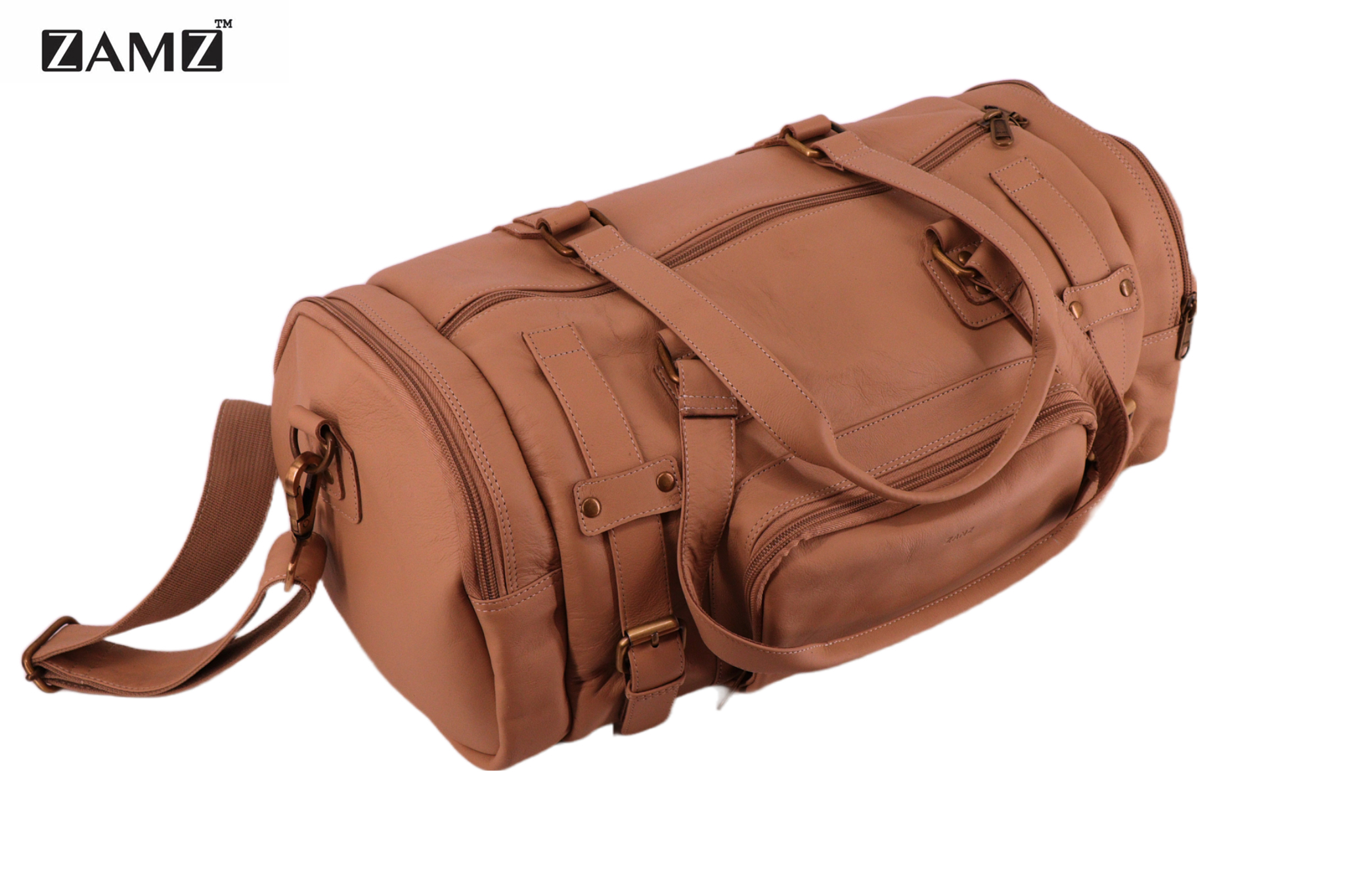 Zamz Genuine Leather Travel Duffle Bag for Men