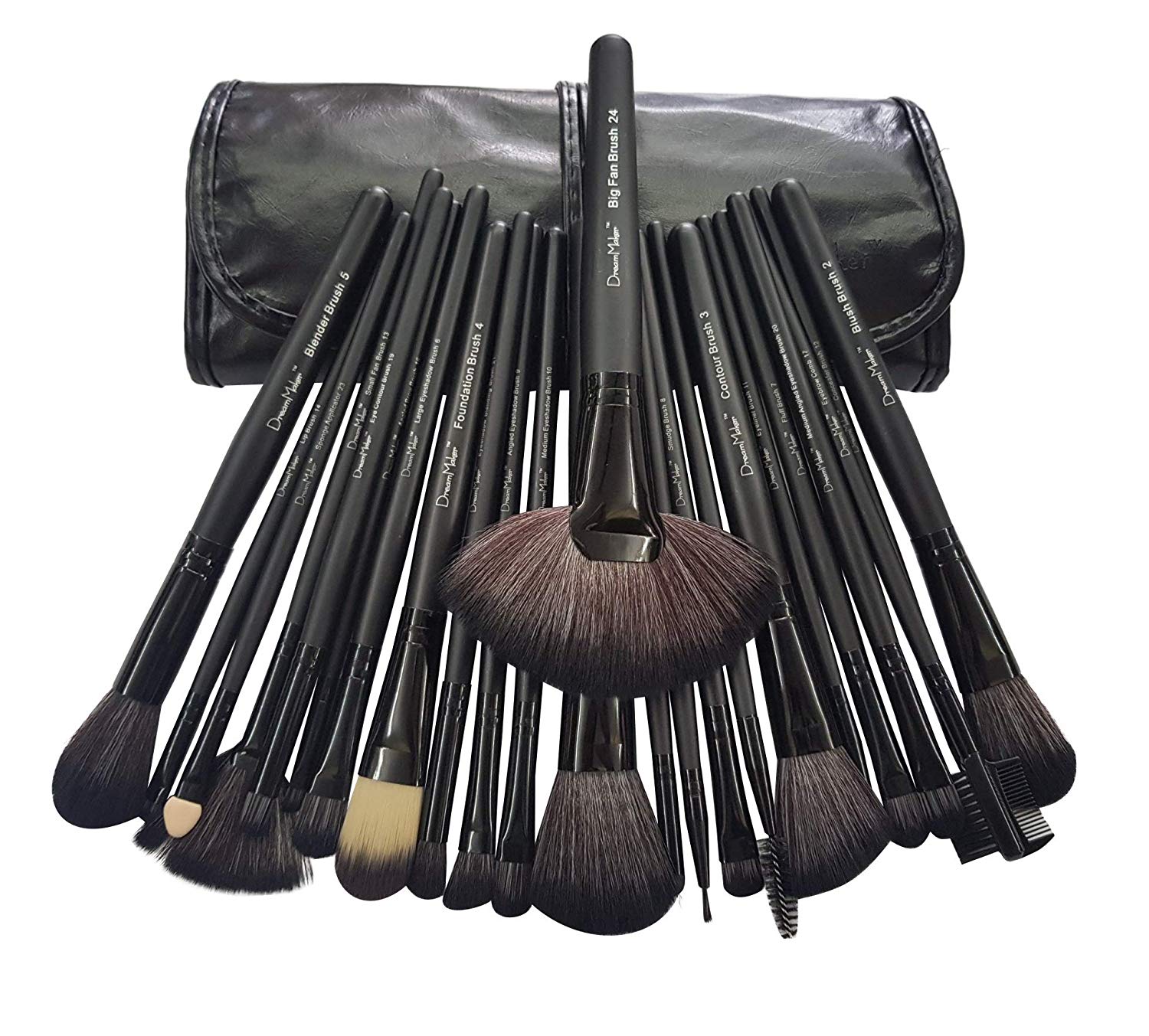 24 Piece Professional Makeup Brush Set W Travel Case Saubhaya Makeup