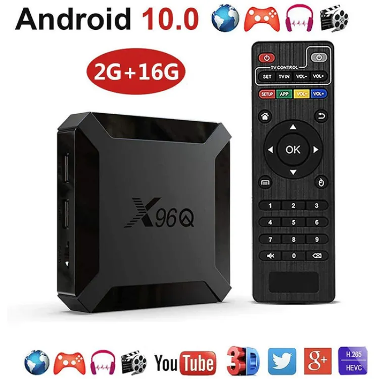 Q+ Reproductor HD 6K - Caja Smart TV Box Android 10 con Wifi y Control  Remoto Eccomum