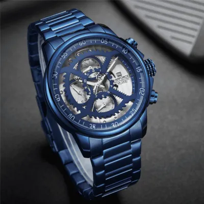 NaviForce New NF9150 Blue Strap Chronograh Watch 2019 By SOB For Men