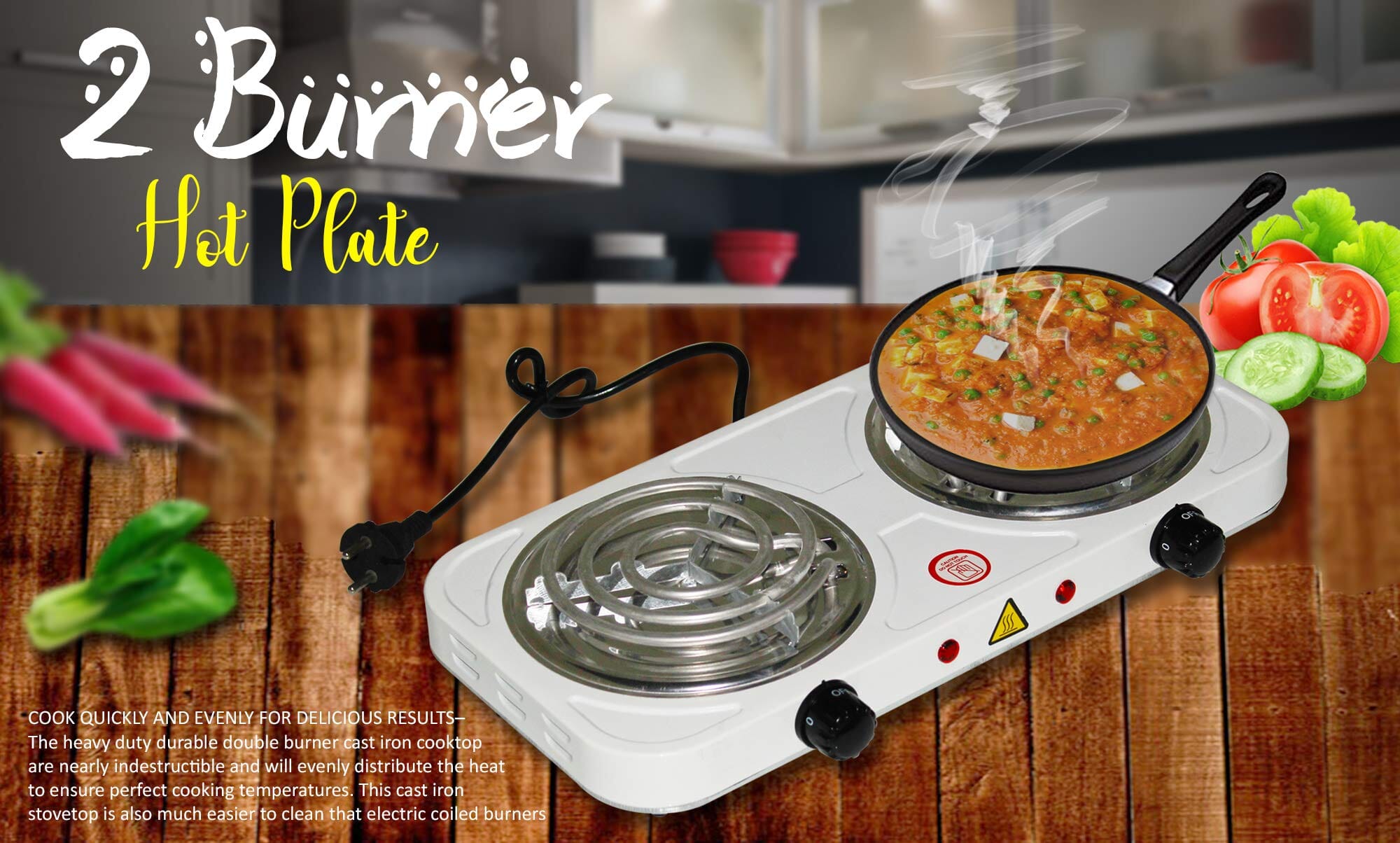 portable electric double burner