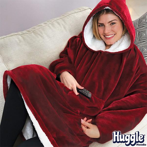 Ontel Huggle Hoodie Ultra Plush Blanket Charcoal Grey One Size Multicolor