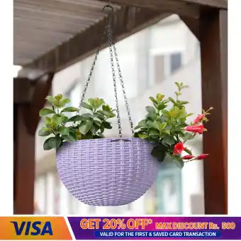 Deep Purple Hanging Basket Flower Pot Medium Size Buy Online At Best Prices In Nepal Daraz Com Np