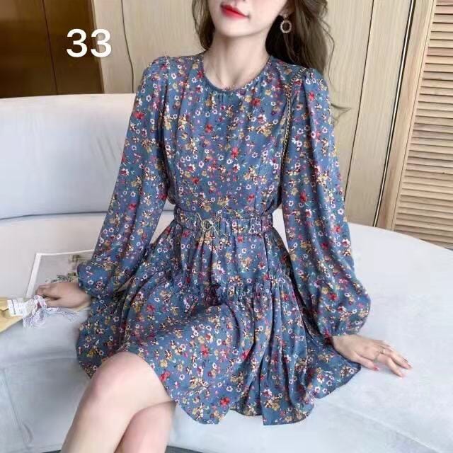 Blue Colour Floral Design Full Sleeve One Piece Dress For Women Buy Online At Best Prices In Nepal Daraz Com Np