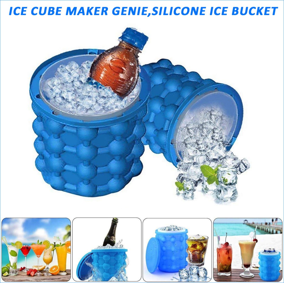 Ice Cube Mold, Pack Of 4 Silicone Mold With Lid, Spacesaving 100％安い