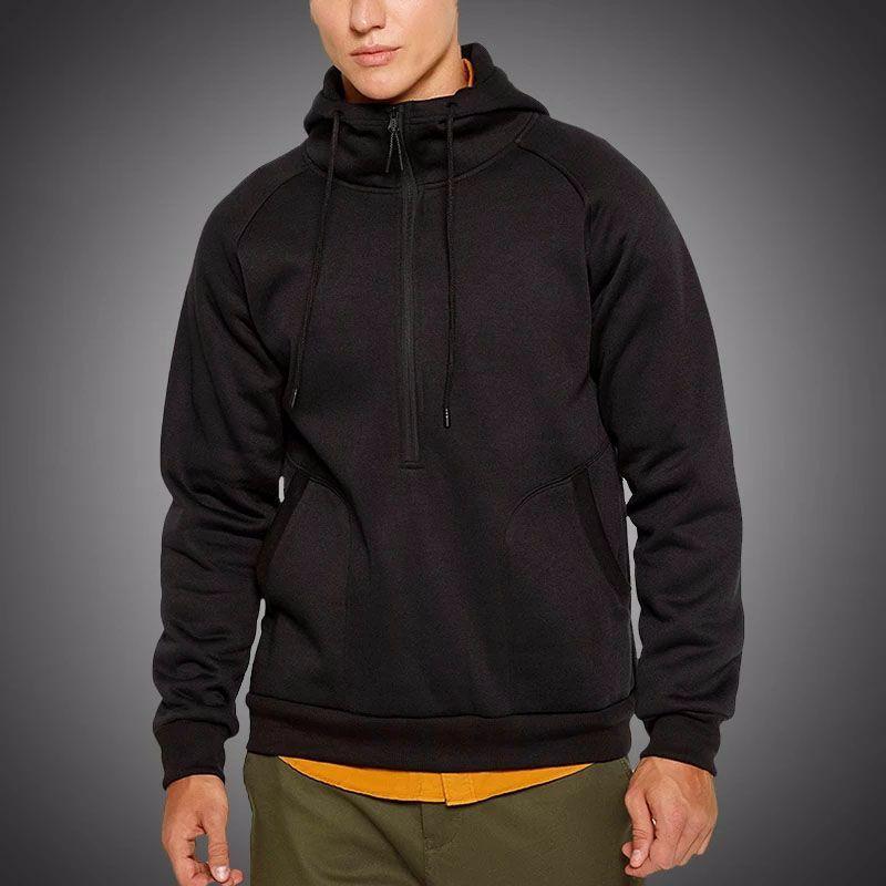 Mens Fashion Black Polar Winter Hoodies
