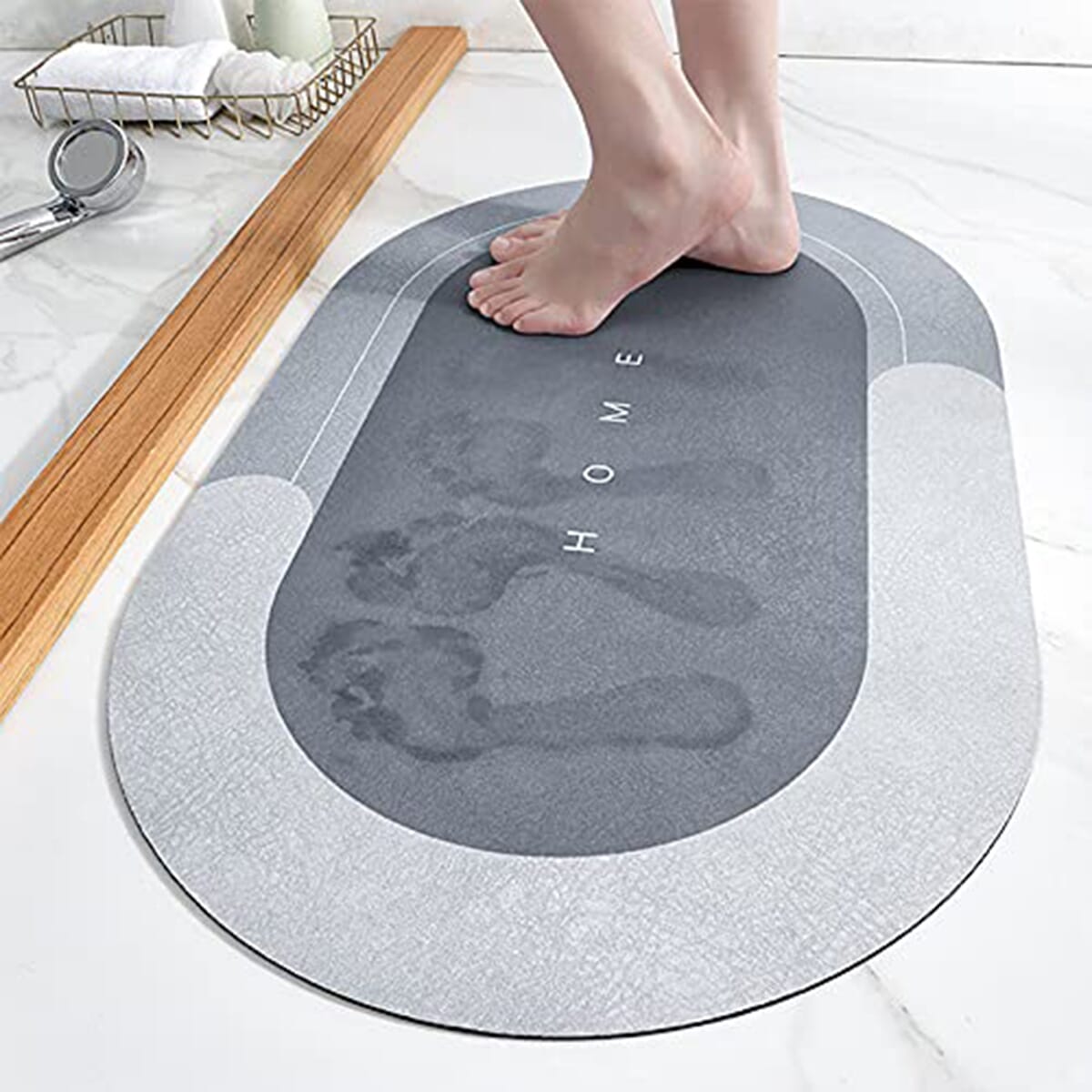 Shower Water Absorbent Bath Rug Durable Floor Mats grey 人気のファッションブランド！