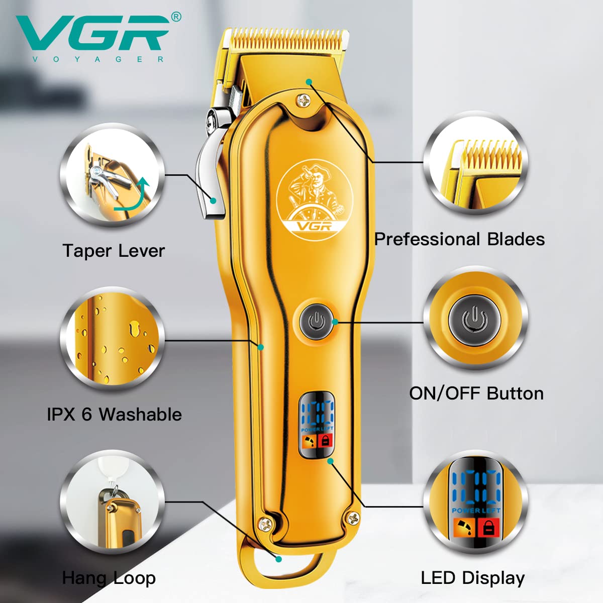 VGR 650 Electric Hair Clipper Professional Rechargeable Personal Care Barber Trimmer