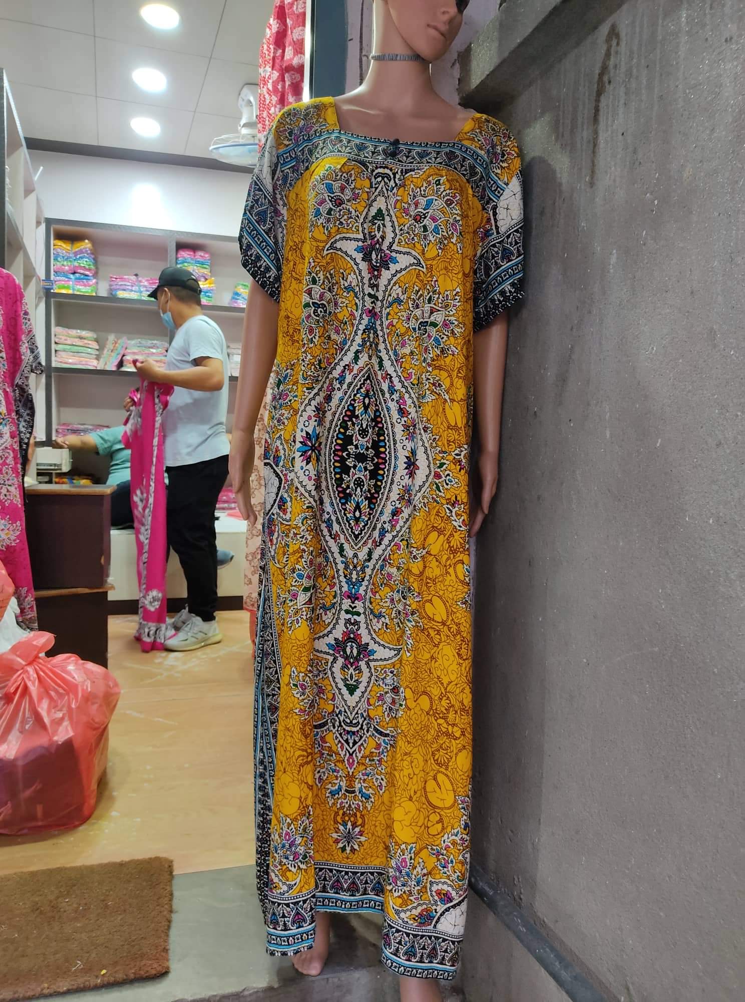 knee length dresses for ladies Batik Indonesia Long Dress – LucuCollection main image 0