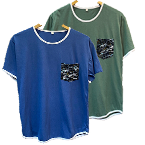 Green half T-shirt with side pocket 
