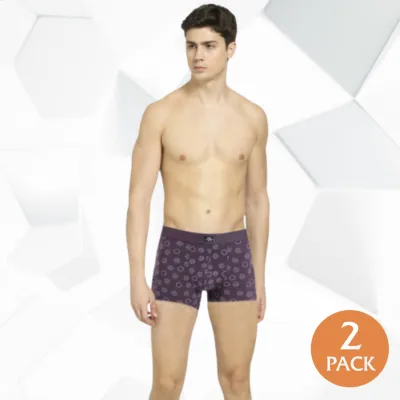 Pack Of 2 Roober Original Cotton Men's Printed Color Trunk Underwear