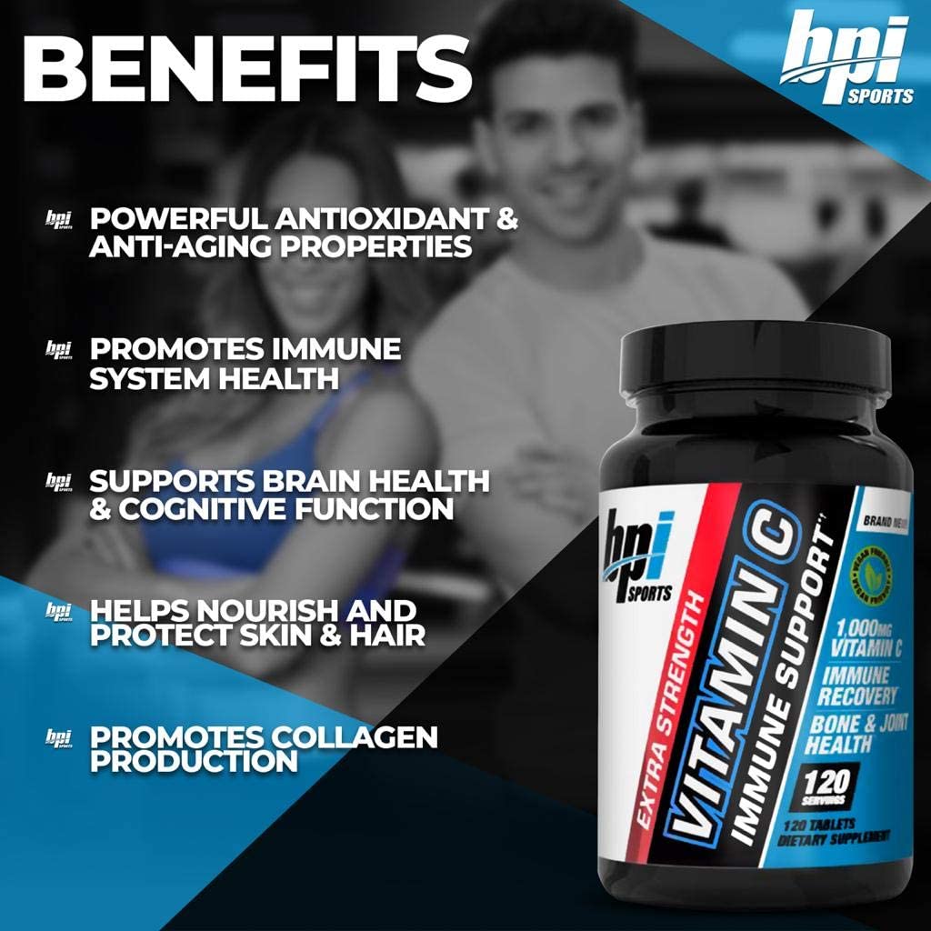 Bpi Sports Vitamin C - 4 Month Supply, 120 Servings - Vegan Friendly, Non-GMO, Gluten & Soy Free