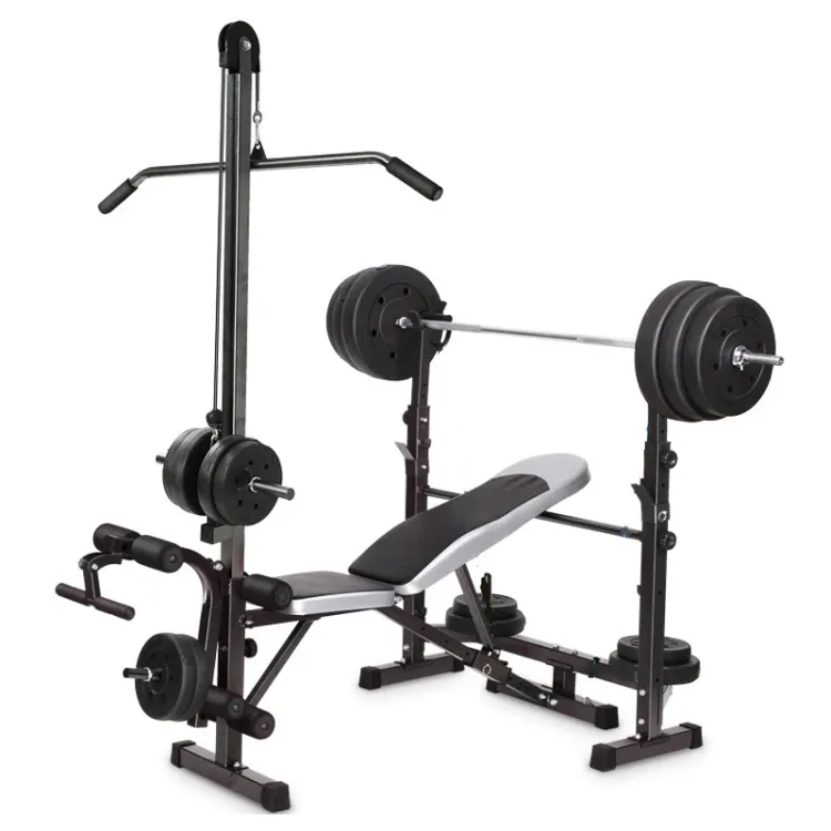 Weight bench with lat tower hot sale