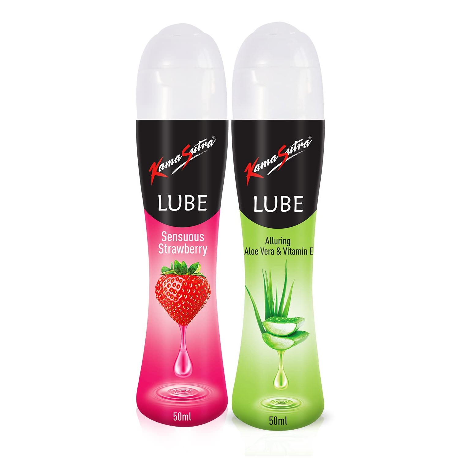 KS Personal Lubricant for Men & Women - 50 ml | 1 Bottle | Water Based Lube  | Compatible with Condoms & Toys | Silicon Free Formula | Long Lasting  Pleasure | Assorted Strawberry, Aloe Vera