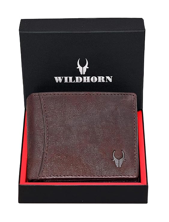 WildHorn Portafoglio Uomo In Pelle (WH1173) - Colore CRACKLE - Classico Bi-Fold Con Scomparto Cerniera E 9 Slot - Regalo Ideale