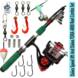 Telescopic Fishing Rod and Reel Combo - Luxe 1.80mtr 6ft Rod And Mitchell  1000 Series Metal Spool Reel With Line