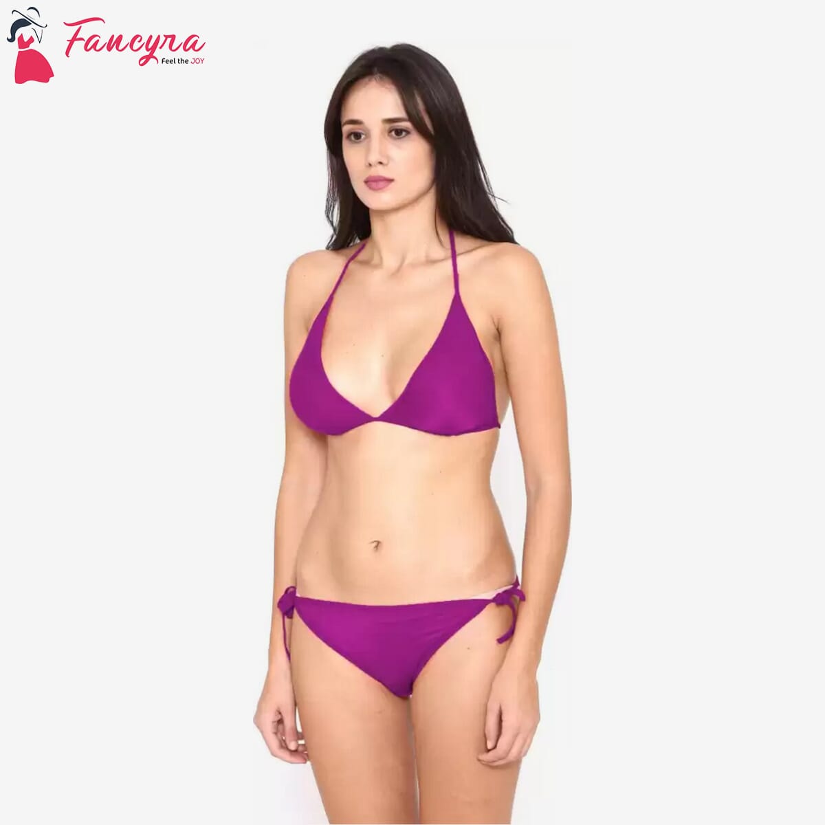 Stylish and Sexy Bikini Bra Panty Set Purple Color Free Size