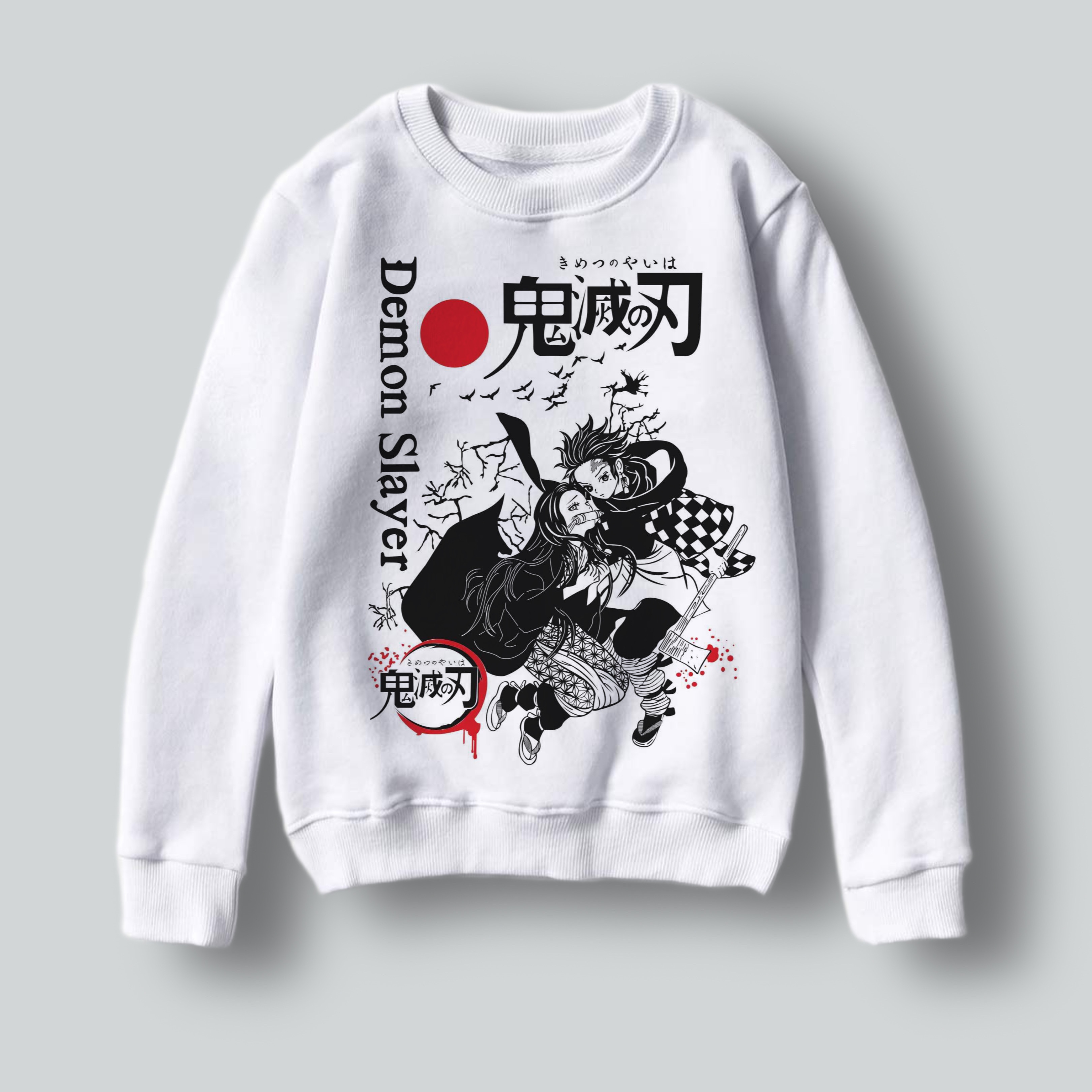 Hemo White Demon Slayer Anime Printed Sweatshirt For Men and Women