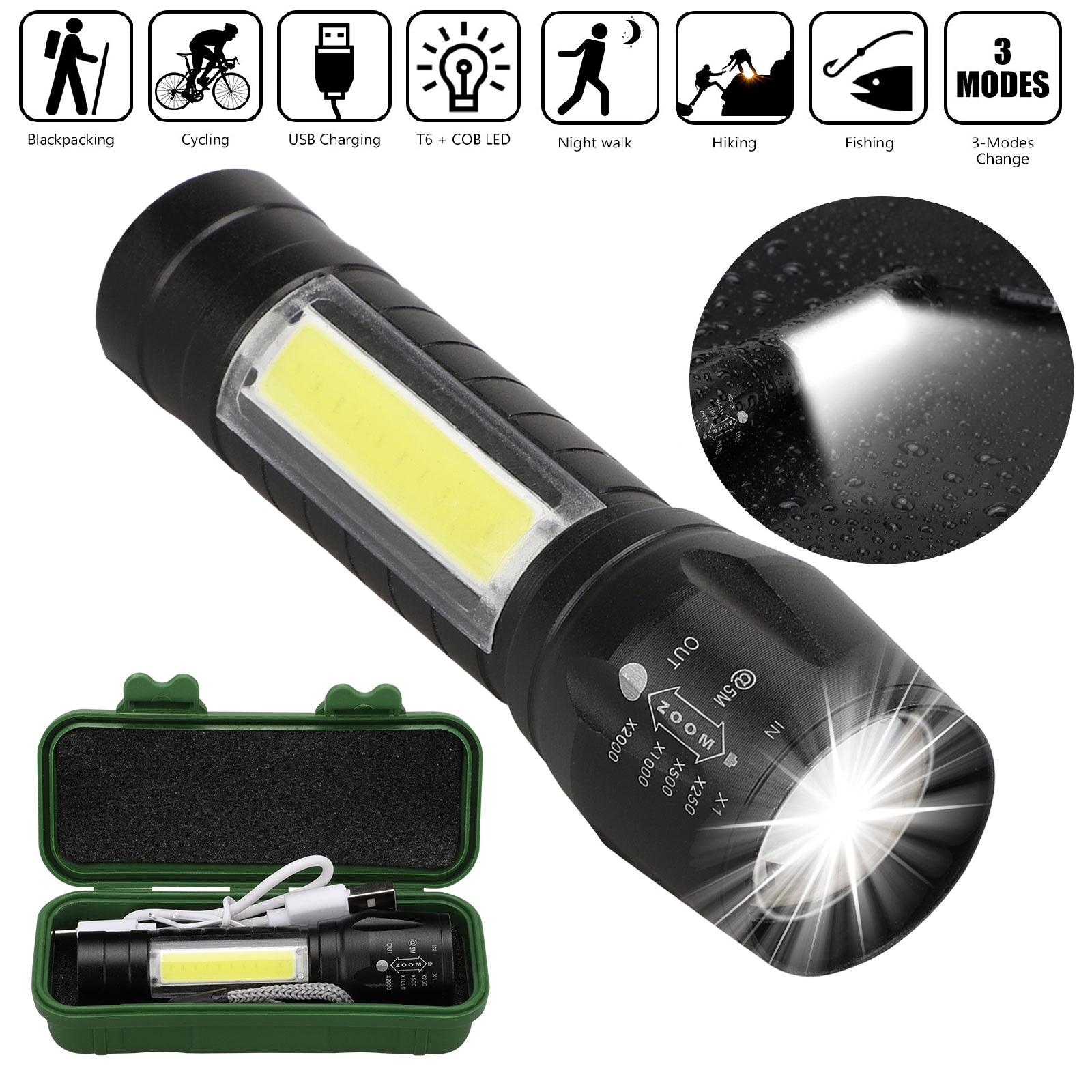 Mini Rechargeable LED Tactical Flashlight Powerful Torch Mini Pocket